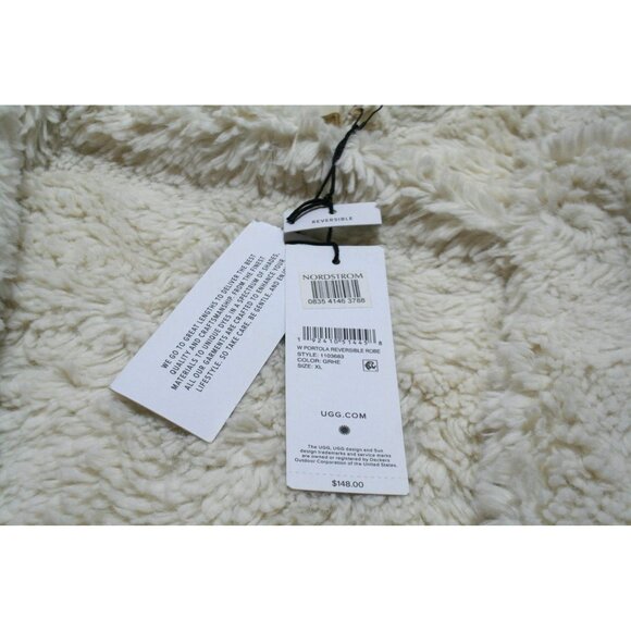 Ugg Portola Reversible Hooded Robe Womens XL Sherpa Lined Warm Cozy NWT *No Belt - Picture 3 of 8